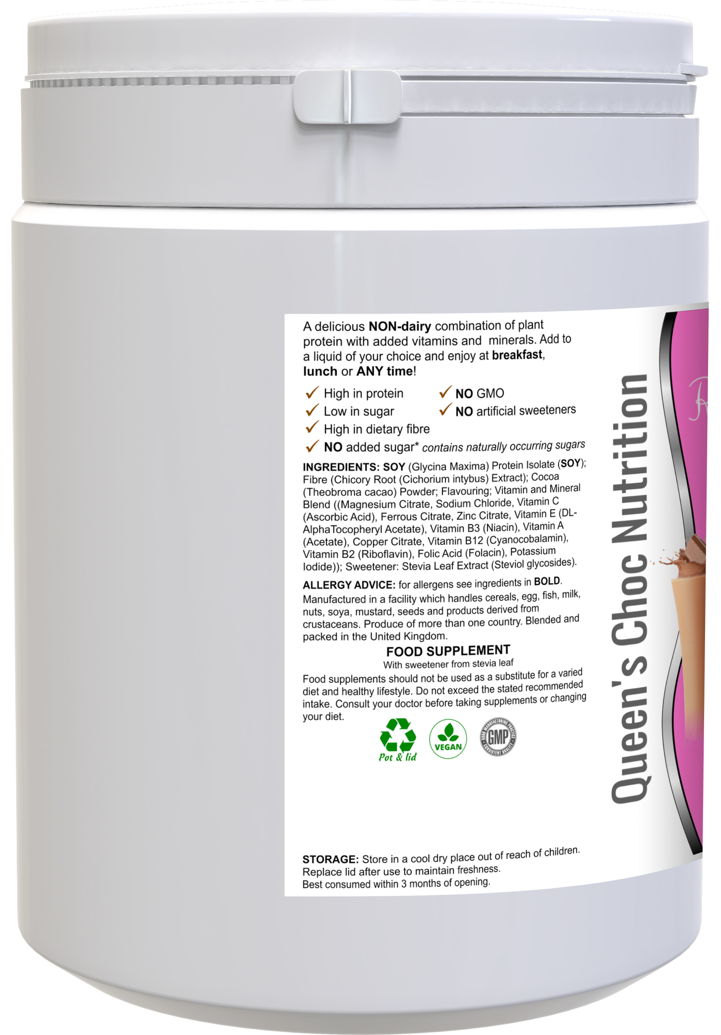 Queens chocolate nutrition shake